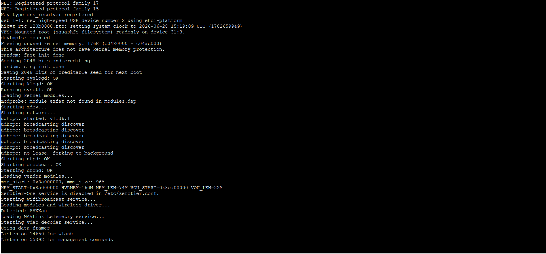 OpenIPC boot log
