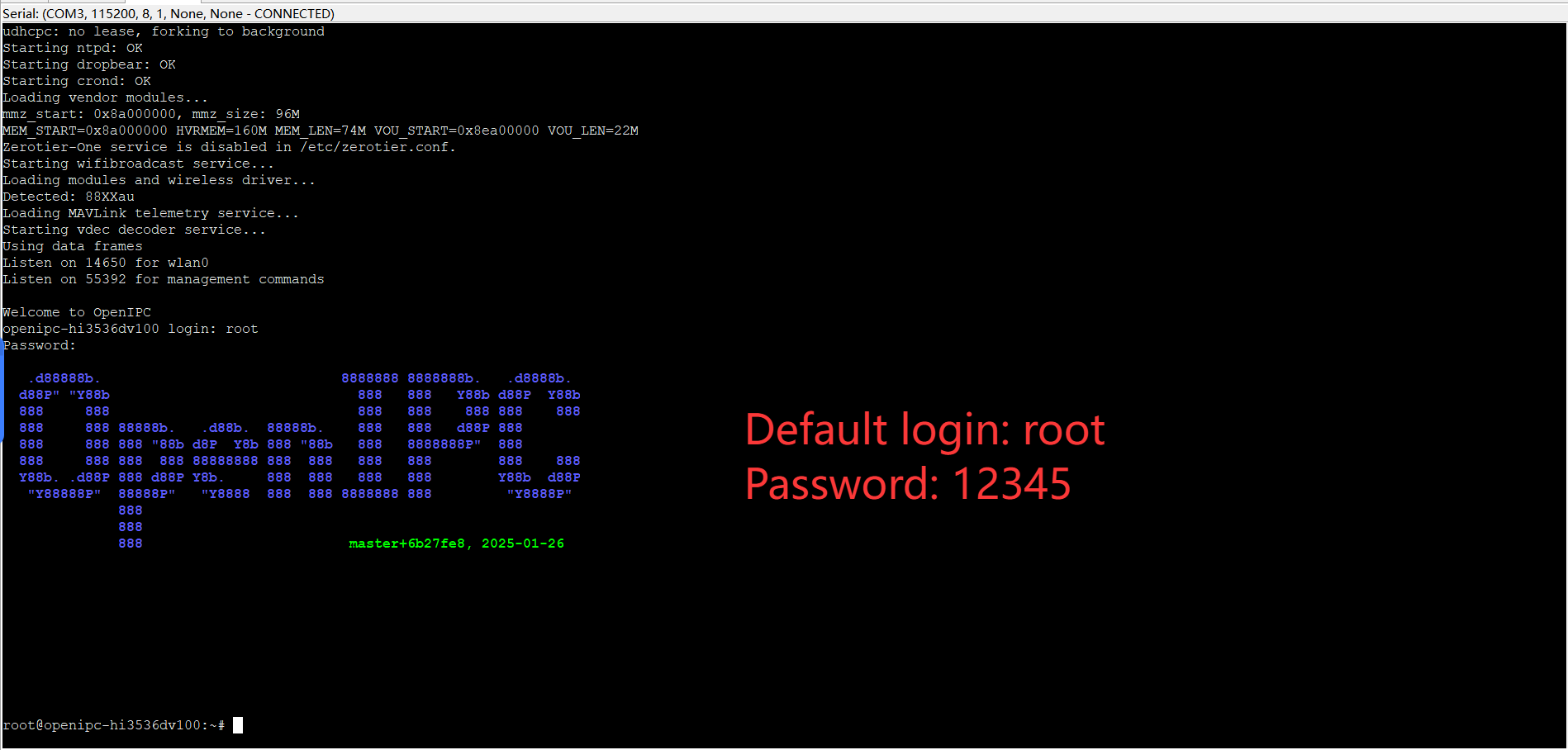 OpenIPC boot log